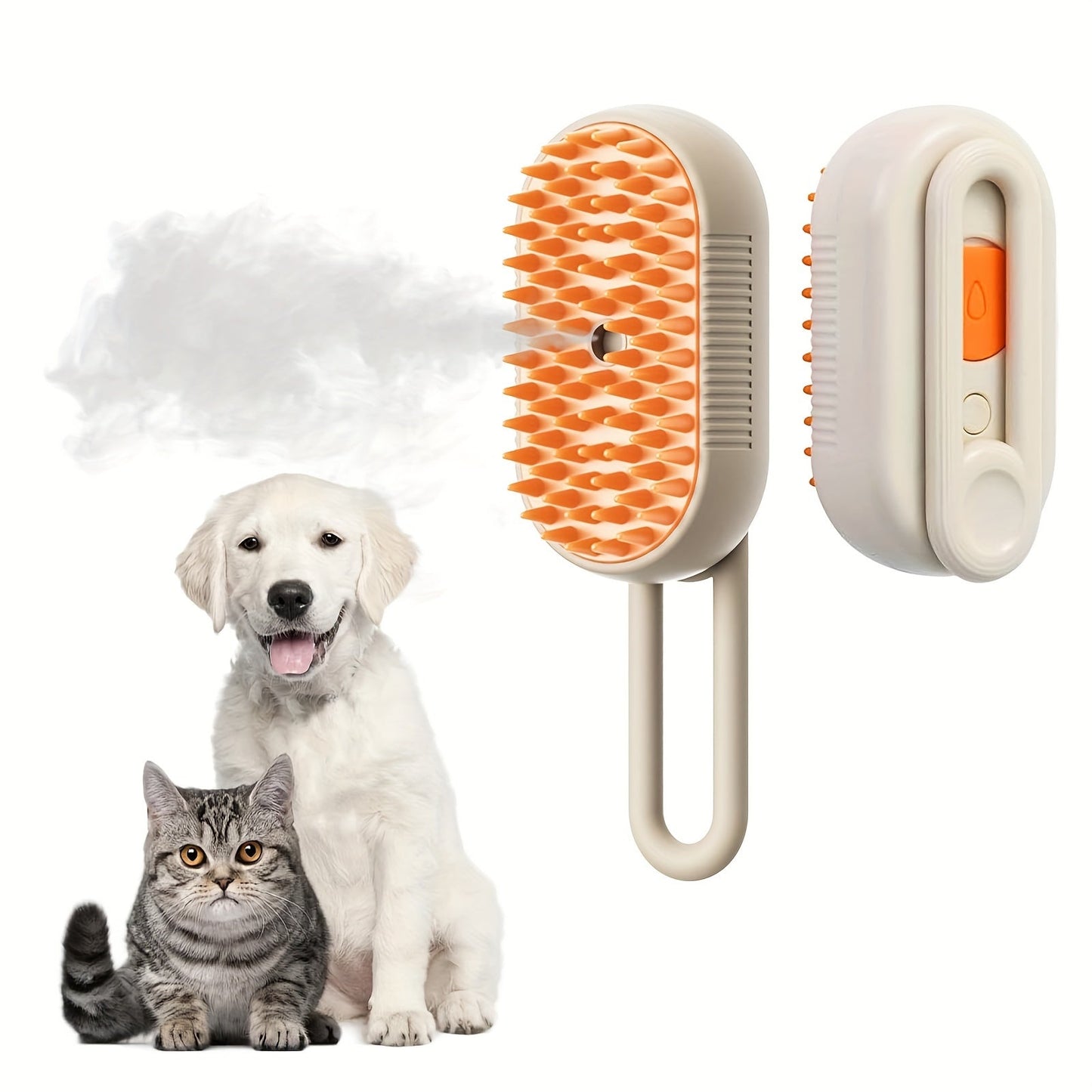 NNETM 3-in-1 Rechargeable Steam Pet Brush for Cats & Dogs